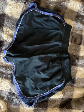 Black Athletic Running Shorts with Purple Trim